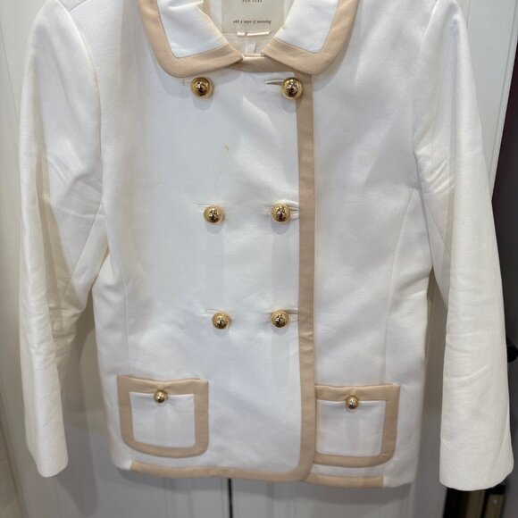 kate spade Monaco Bayle jacket white with tan detailing - Picture 3 of 10